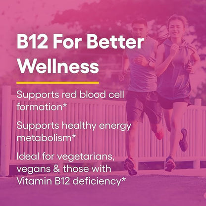 Natural Factors, Vitamin B12 Methylcobalamin 5000 mcg, Chewable Support for Energy and Immune Health, Vegetarian, 60 tablets (60 servings)
