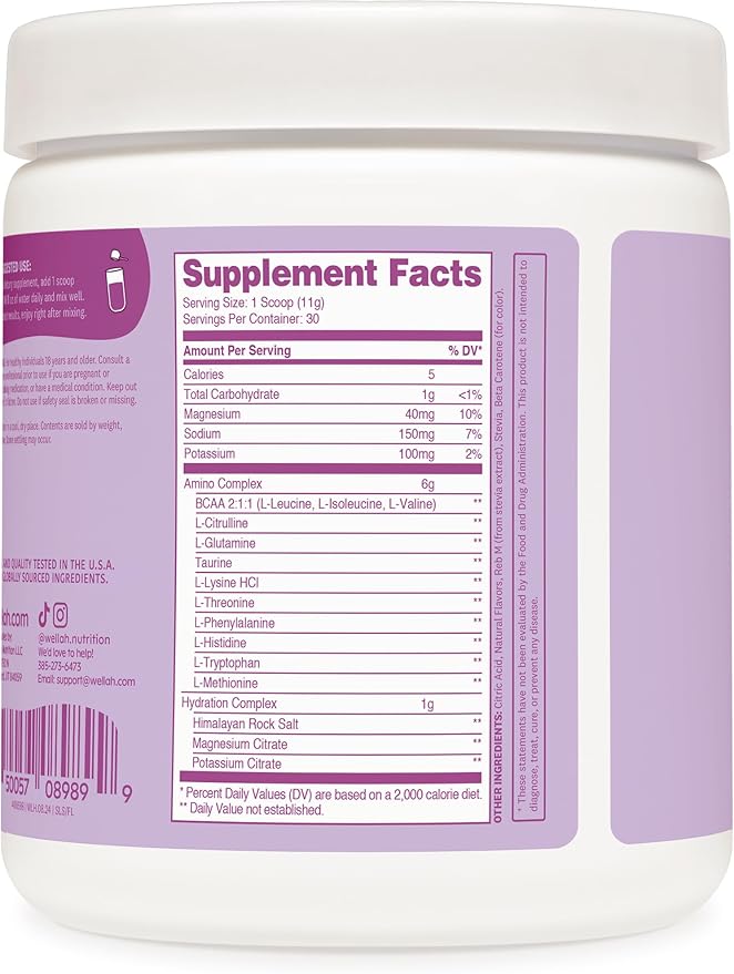 So Long Soreness BCAA Powder (Frozen Lemonade Flavored) 30 Servings - with Hydration Complex