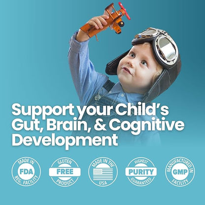 SuperHMO Prebiotic Mix for Kids - 5 HMOs for Gut, Digestion, and Cognitive Health, Powder, 45 Servings