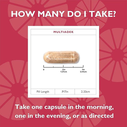 Celebrate Vitamins Multi ADEK, Iron Free – Daily Bariatric Multivitamin, High Level of Vitamins A, D, E, K & B12 for Duodenal Switch Surgery Patients (60 Capsules)