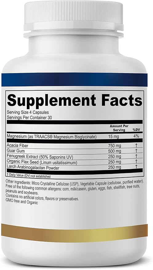 Fiber-Solve - Prebiotic Supplement - 2,000 mg of Prebiotic - 120 Capsules