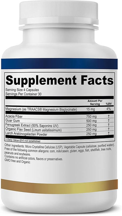 Fiber-Solve - Prebiotic Supplement - 2,000 mg of Prebiotic - 120 Capsules