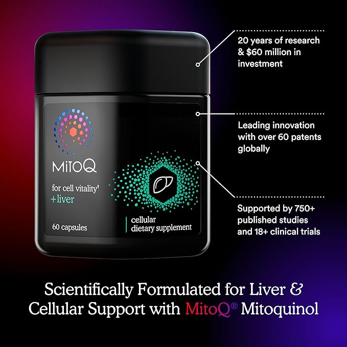 MitoQ +Liver & +Eye Bundle: Advanced Antioxidant Supplements for Metabolism, Detox & Blue Light Protection | Supports Liver Health, Eye Vitality & Natural Detox (2 x 60 Capsules)