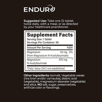 TauroMag-SR, Magnesium N-Acetyl Taurinate, Supports Brain Health & Cognitive Function, Memory Focus Supplements, Mood Support 375 mg, 90 Tablets