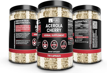 Pure Original Ingredients Acerola Cherry (730 Capsules) No Magnesium Or Rice Fillers, Always Pure, Lab Verified