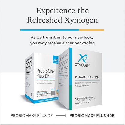XYMOGEN ProbioMax Plus 40B - Probiotic Powder Supplement - Dairy Free Probiotics for Digestive Health - Saccharomyces boulardii, Lactobacillus acidophilus - Formerly ProbioMax Plus DF (30 Stick Packs)