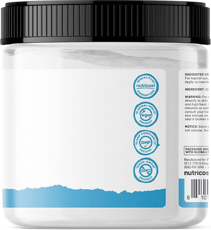 Nutricost Zinc Oxide Powder (500 Grams) 100% Pure, No additives - Vegan, Non-GMO, Nutricost Essentials