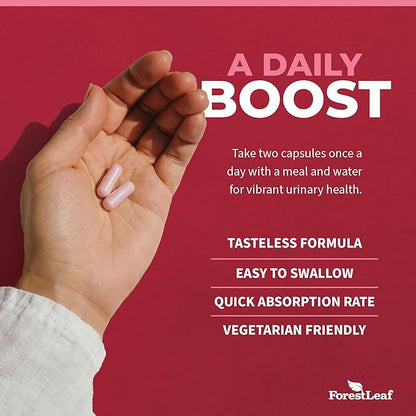 ForestLeaf D Mannose 1000mg Capsules - D-Mannose with Cranberry, Hibiscus & VIT C, Urinary Tract Health for Women and Men, Organic DMannose Pills for UTI, Urinary Health & Bladder Support 60 Capsules