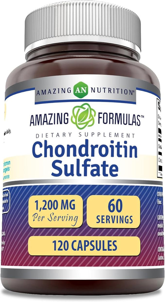 Amazing Formulas Chondroitin Sulfate 1200 mg Per Serving Supplement | Capsules | Non-GMO | Gluten Free | Made in USA (120 Count)