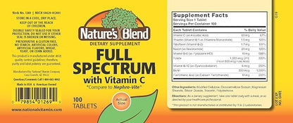 Nature's Blend Full Spectrum B with Vitamin C Powder, 100 Count (1269)