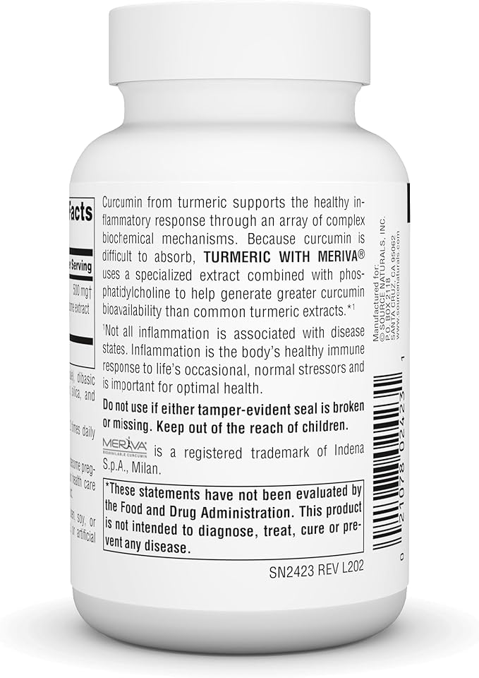 Source Naturals Turmeric with Meriva for Healthy Inflammatory Response* - 500mg, 60 Capsules