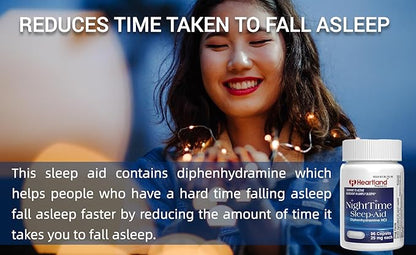 Diphenhydramine HCI 25mg | Sleep Aid Relief Caplets | Sleeping Pills for Adults Extra Strong | Natural Sleeping Aids | 96 Count | 5 Pack