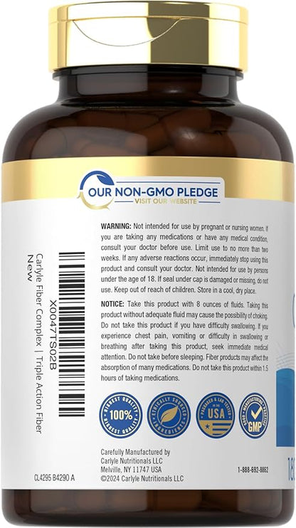 Carlyle Fiber Complex | 180 Capsules | Non-GMO Supplement | Triple Action Fiber