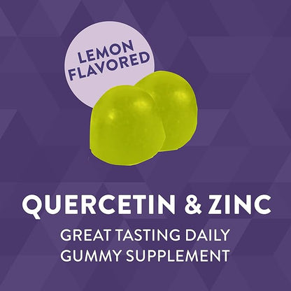 Nature's Way Quercetin Gummies with Zinc, Immune Defense Support*, Powerful Antioxidant*, Lemon Flavored, 60 Gummies