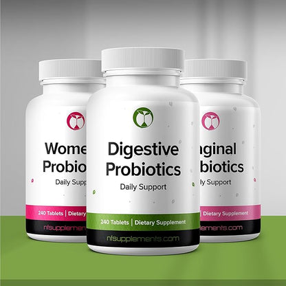 Probiotics for Digestive Health Supplement 240 Tablets 3 Billion CFU Made in The USA (240, Digestive Probiotics)