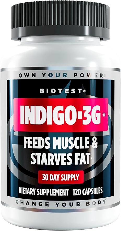 Biotest Indigo-3G - Feeds Muscle, Starves Fat with Cyanidin 3-Glucoside (C3G) for Metabolic Health - 30-Day Supply, 120 Capsules