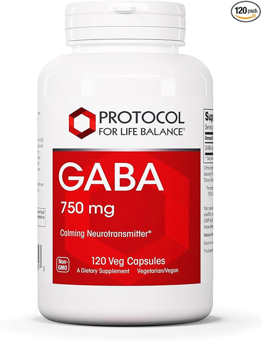 PROTOCOL FOR LIFE BALANCE GABA 750mg - Normal Cognition- Supplement - 120 Veg Caps