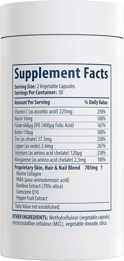 Total Beauty Matrix Collagen Supplements for Women - Collagen Capsules with Vitamin C for Hair, Skin and Nails - Cruelty Free - 60 Capsules