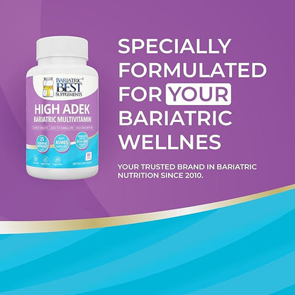 High A D E K Bariatric Multivitamin for Post DS/SADI Surgery, 25 Essential Nutrients for Post-Weight Loss Surgery, 60 Tablets, Meets ASMBS Guidelines for Bariatric Bypass