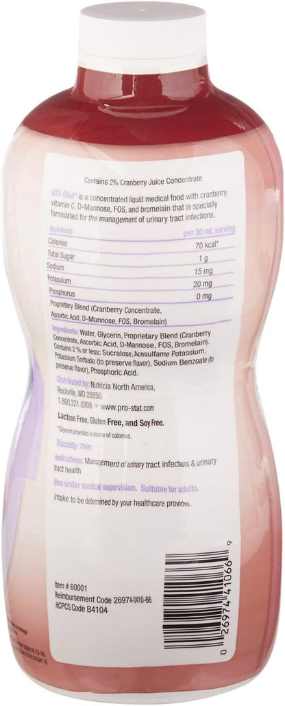 UTI-Stat Nutricia Medical Food Providing 5 Key Nutrients for Urinary Tract Health - Cranberry Flavor, 30 Fl Oz Bottle