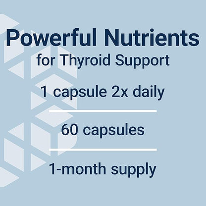 Life Extension Thyroid Support Complex - Thyroid Health Support Supplement with Vitamins A, B, Iodine, Magnesium, L-Tyrosine, Ashwagandha & Ginseng for Energy – Non-GMO, Gluten-Free - 60 Capsules