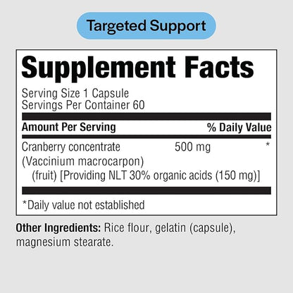 PureFormulas Cranberry 500 mg - Supports Kidney and Urinary Tract Health - Antioxidant Supplement for Immune Protection and Cellular Health - Cranberry Pills for Women & Men - Non-GMO - 60 Capsules