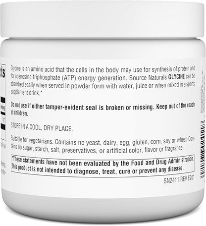 Source Naturals Glycine, for Protein Systhesis and Energy Generation*, 454 Grams - 8 oz Powder