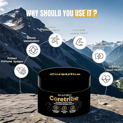 CORETRIBE® Royal's People Choice Pure Himalayan Organic Shilajit Resin, Complex for Energy, Strength & Immunity, for Men & Women with True Gold Content, 30 Grams