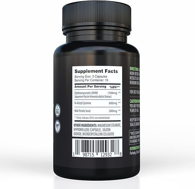 REBOUND Party Support Capsules | Featuring DHM, N-Acetyl Cysteine, and Milk Thistle | Made in The USA | Vegan, Non-GMO, 30 Count