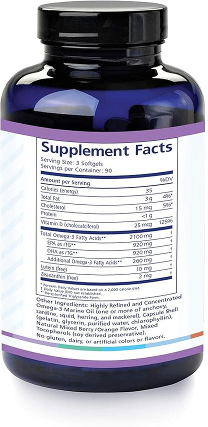 PRN Eye Omega Advantage (Eo3) – High DHA Supplement - 1400mg DHA & 400mg EPA in Re-Esterified Triglyceride - Important Nutrients for Macula & Retina Support – Eye Vitamins - 3 Month Supply