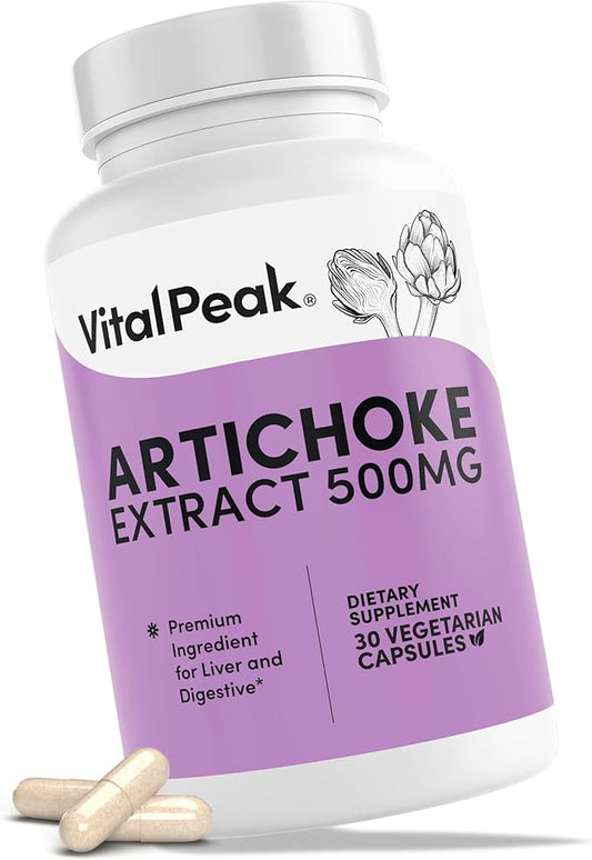 Artichoke 500 mg Supplement - Potent Artichoke Extract Capsules for Liver Health & Digestive Support - Artichoke Leaf Extract Promotes Energy & Focus - 30 Capsules