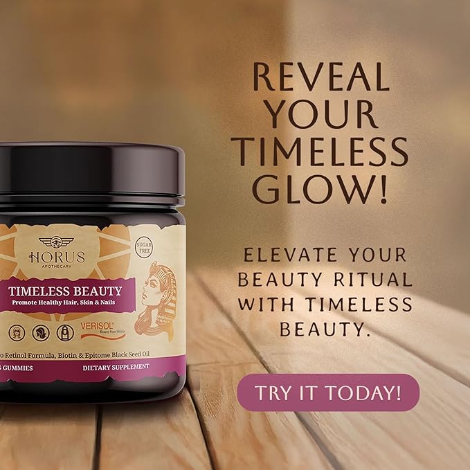 Timeless Beauty Verisol Collagen Peptides Gummies with Black Seed Oil & Biotin (45 Gummies)
