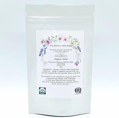 Organic Premium Valerian Root Cut Sifted 2oz The Bloomin Herb Shoppe Valeriana wallichii Fresh Potent Tea Tincture