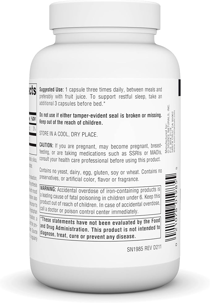 Source Naturals L-Tryptophan, for Mood, Relaxation, and Sleep*, 500mg - 120 Capsules