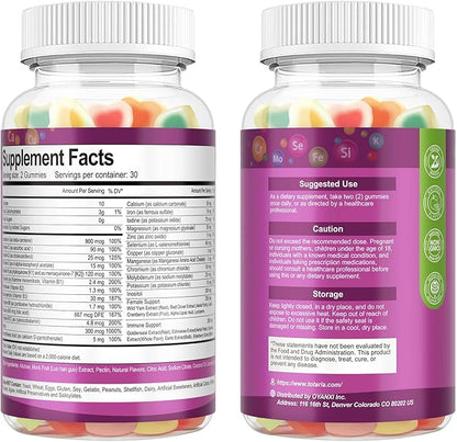(2 Pcs) Sugar Free Womens Multivitamin Gummies with Iron, Women's Multivitamin w/Vitamins C, D3 K2, B12, B6, Filled Gummies for Daily Nutritional Support| Immune Support| Skin Health, Mixed Flavors