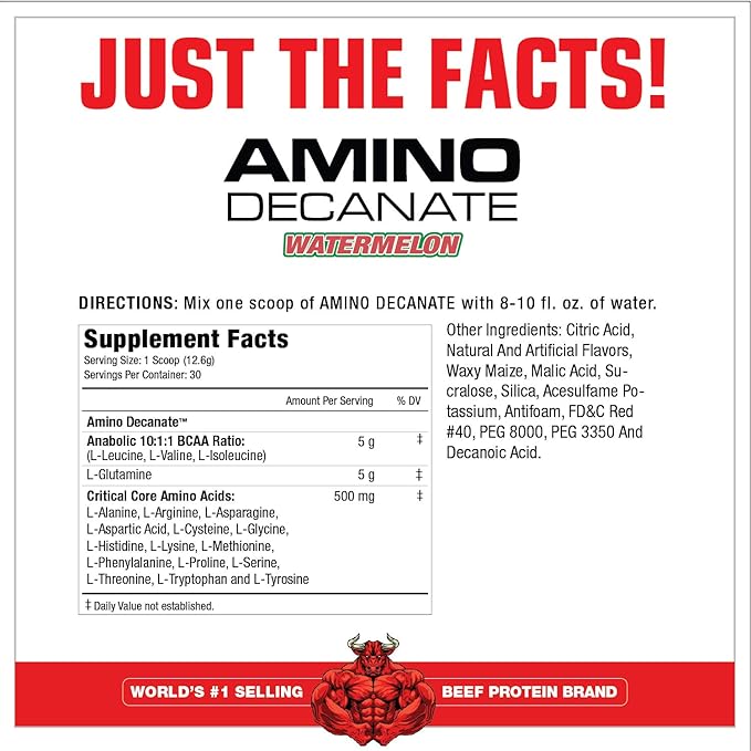 Muscle Meds Amino Decanate, Watermelon, 13.3 Oz