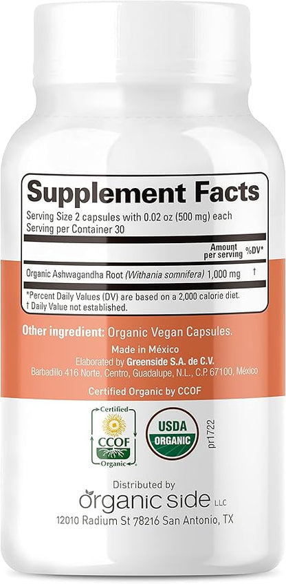 | Ashwagandha | 60 Veggie Caps | Pure 1,000 Mg | Formula for Natural Stress Relief, Mood Enhancement & Wellness Support | Vegan, Non-GMO, Gluten-Free