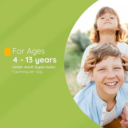 Kids Immunity Gummy - Dietary Supplement with Vitamins for Kids & Children - Chewable Multivitamin Booster Gummies with B12, Zinc, Vitamin C, D, E, A - Gluten Free & Halal - 60 Gummies (5.3 oz)