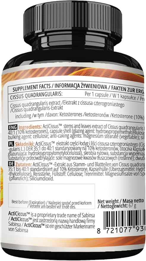 APOLLO'S HEGEMONY Cissus Quadrangularis 500 mg Contains 10% of Ketosterones - 90 Vegan Capsules - 3 Months Supply - for Supporting a Healthy Body Weight - Dietary Supplement