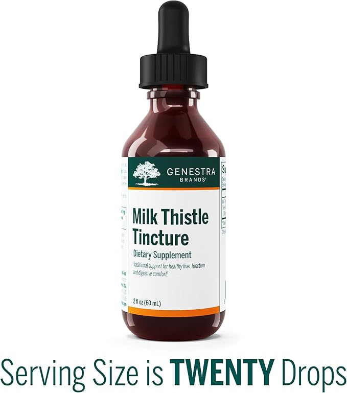 Genestra Brands Milk Thistle Tincture | Herbal Supplement to Support Liver Function | 2 fl. oz.