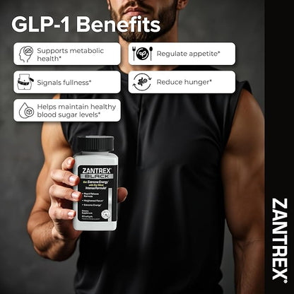 Zantrex Black – Naturally Boost GLP-1 & Metabolism Support | Thermogenic Energy, Weight Management Formula | 60 Pills