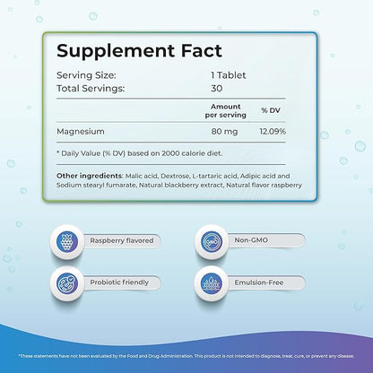 H2 Molecular Hydrogen Water Tablets with effervescent Technology for Healthy Hydration, Optimal Energy, and Metabolism Support; 8 PPM. (30, Raspberry)