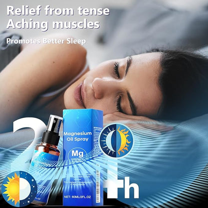 Magnesium Oil Spray, Magnesium Oil Skin & Body Extra Strength, 60Ml Pure Magnesium Chloride Oil Spray, Organic Natural Magnesium Spray, Easy to Absorb and Use