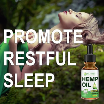 Nature's Beneficials Organic Hemp Oil Extract Drops, 2000mg - Omega Fatty Acids 3 6 9, Non-GMO Ultra-Pure CO2 Extracted, 2 oz