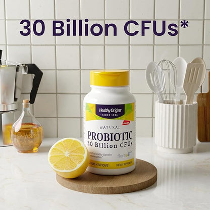 Healthy Origins Probiotic 30 Billion CFU's (Shelf Stable, Non-GMO, Gluten Free, Digestive Health, Gut Health, Immune Support), 150 Veggie Caps