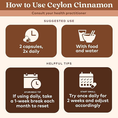ORGANIC INDIA Ceylon Cinnamon Supplement - Organic Ceylon Cinnamon Capsules, Cinnamon Pills Herbal Supplement, Support Digestion, Source of Antioxidants, USDA Organic, Vegan, Gluten-Free - 90 Capsules