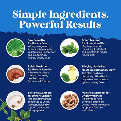 Herbal Prostate Supplement for Men - Potent Pygeum and Saw Palmetto Extract with Beta Sitosterol & Green Tea for Urinary Tract Support - Male Health Blend for Frequent Urination - 90 Capsules