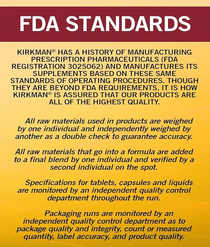 Kirkman Vitamin B-6 50 mg - Hypoallergenic - 100 Vegetarian Capsules - Gluten/Casein Free