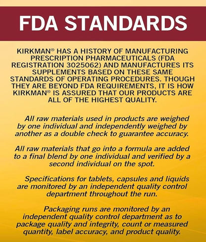 Kirkman Vitamin B-6 50 mg - Hypoallergenic - 100 Vegetarian Capsules - Gluten/Casein Free