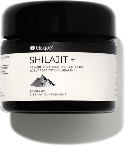 Blisque – Pure Himalayan Organic Shilajit Resin Supplement | Authentic and Natural | Golden Grade A | Contains Fulvic Acid and Trace Minerals | 60 Grams